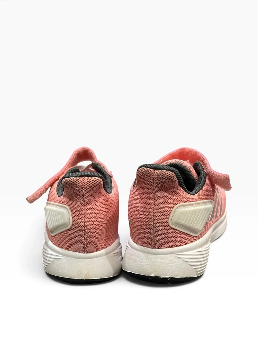 Adidas Girls Coral Pink Athletic Sneakers with Hook-and-Loop Strap Size 13 Kids
